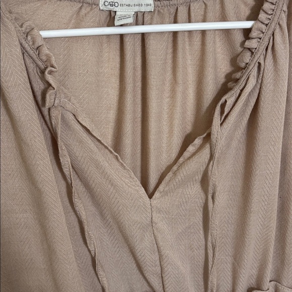 Cato Taupe Layered Blouse - Picture 4 of 6